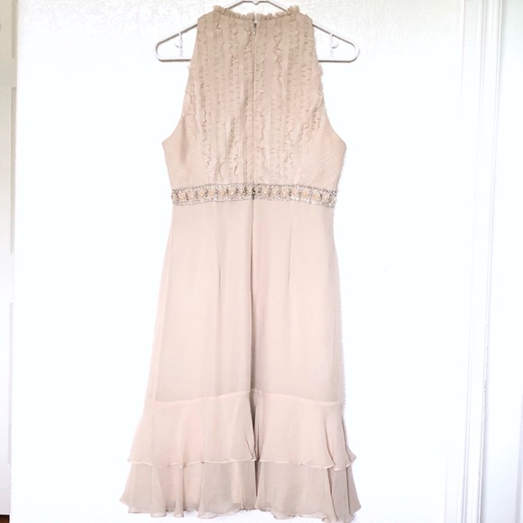Badgley Mischka silk champagne dress sz. 6 - Picture 6 of 8